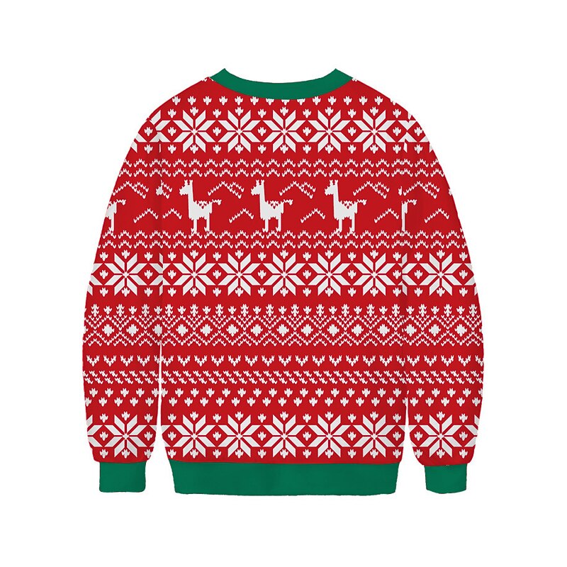 Christmas alpaca Pullover Funny Christmas Sweatshirt Anime 3D Print 3D Graphic For Couple's Men's Women's Adults' Christmas 3D Print Party Festival2