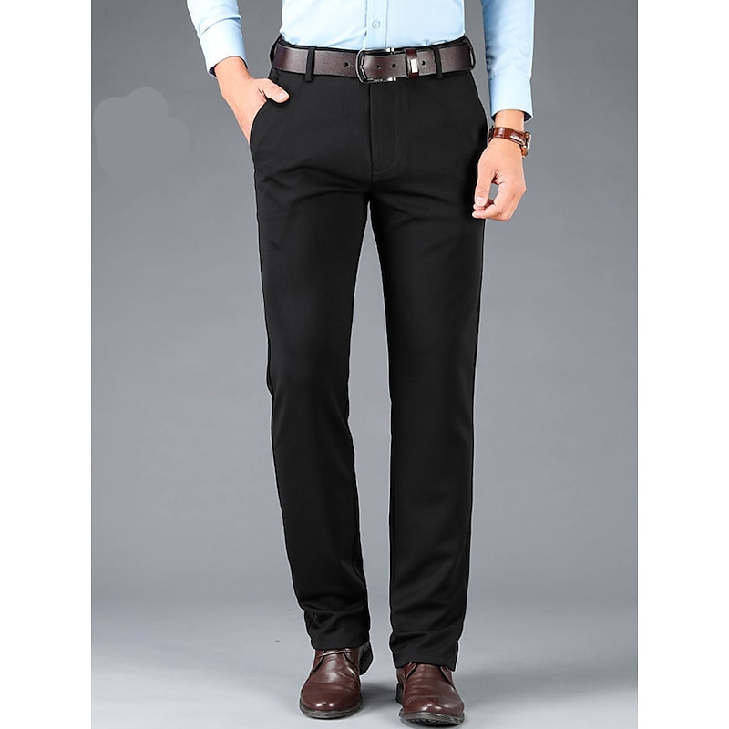 Men's Sherpa Dress Pants Winter Pants Trousers Suit Pants Fleece Plain Comfort Breathable Outdoor Daily Going out Fashion Casual Black Royal Blue4