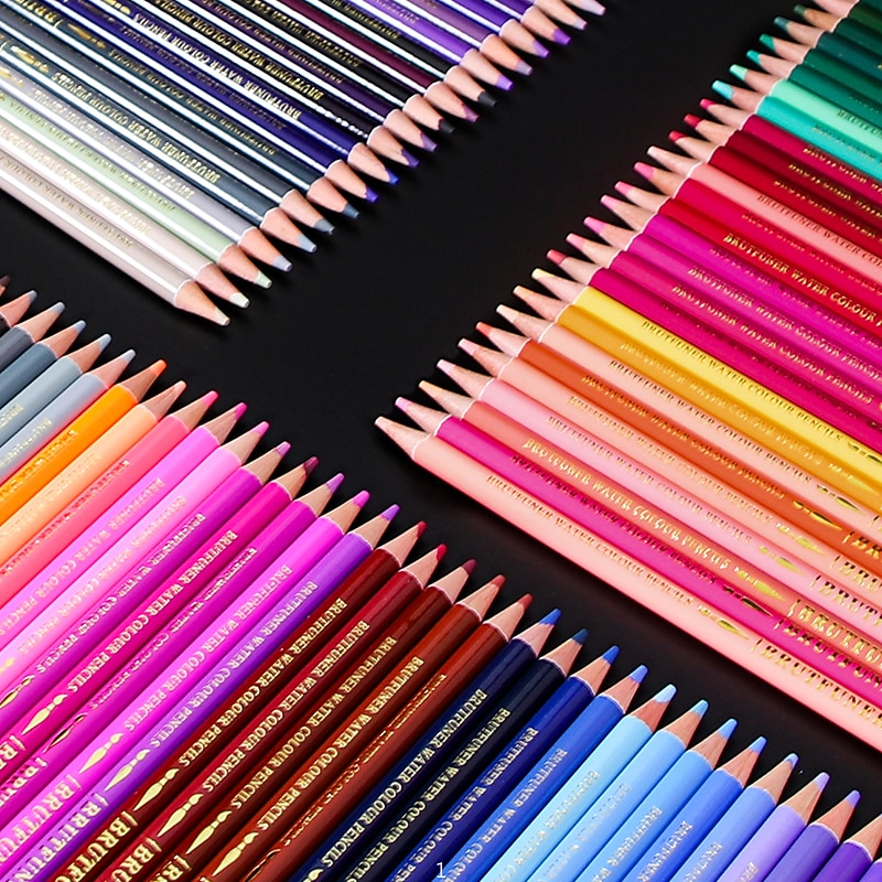 48/72/120/180pcs Brutfuner Oil Pencils Set - Vibrant Colors for Drawing and Coloring on Wood, Paper For Schools Teachers Students Children For Sketching Doodling Coloring Painting3