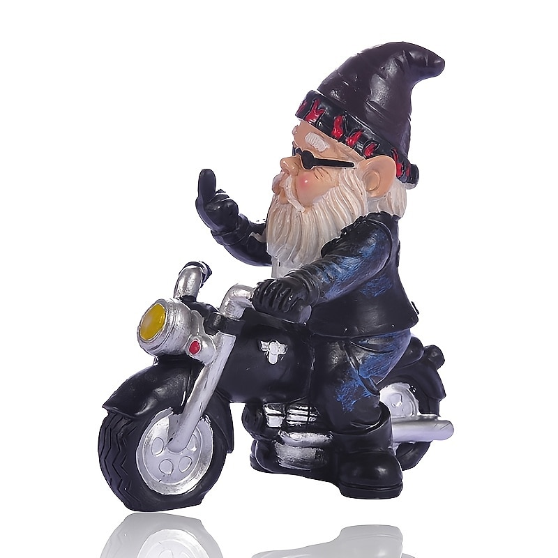 Funny Naughty Garden Gnome Riding Motorcycle Outdoor Gnome Decoration Indoor Outdoor Lawn Statue Patio Porch Decoration Delivery Gift3