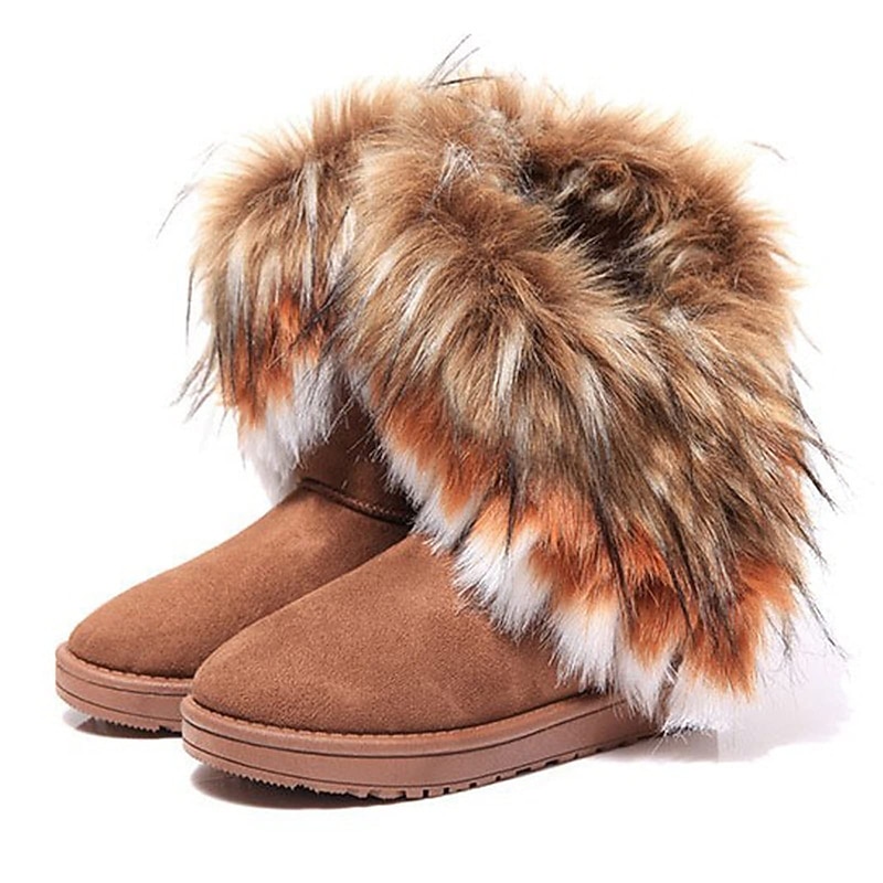 Women's Faux Fur Winter Boots with Fluffy Trim - Cozy and Stylish Cold Weather Footwear4