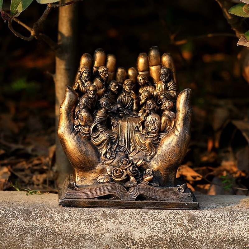 The Last Supper Jesus and 12 Disciples Figures Palms Christian Religious Resin Statues, Home Decoration Garden Miniature Landscape Ornaments Indoor Figurines4