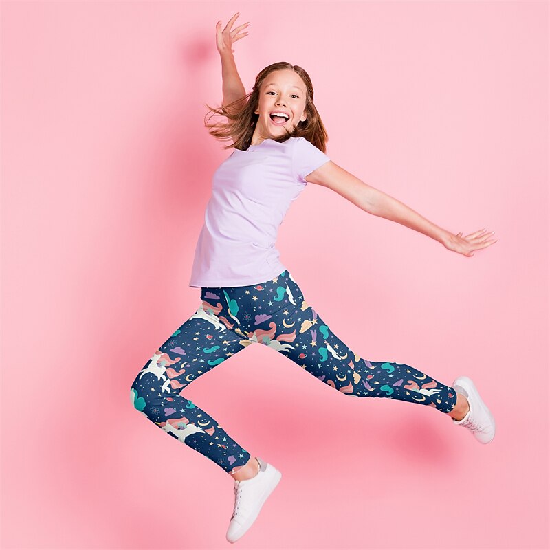 Kids Girls' Leggings Heart Active Outdoor 7-13 Years Fall3