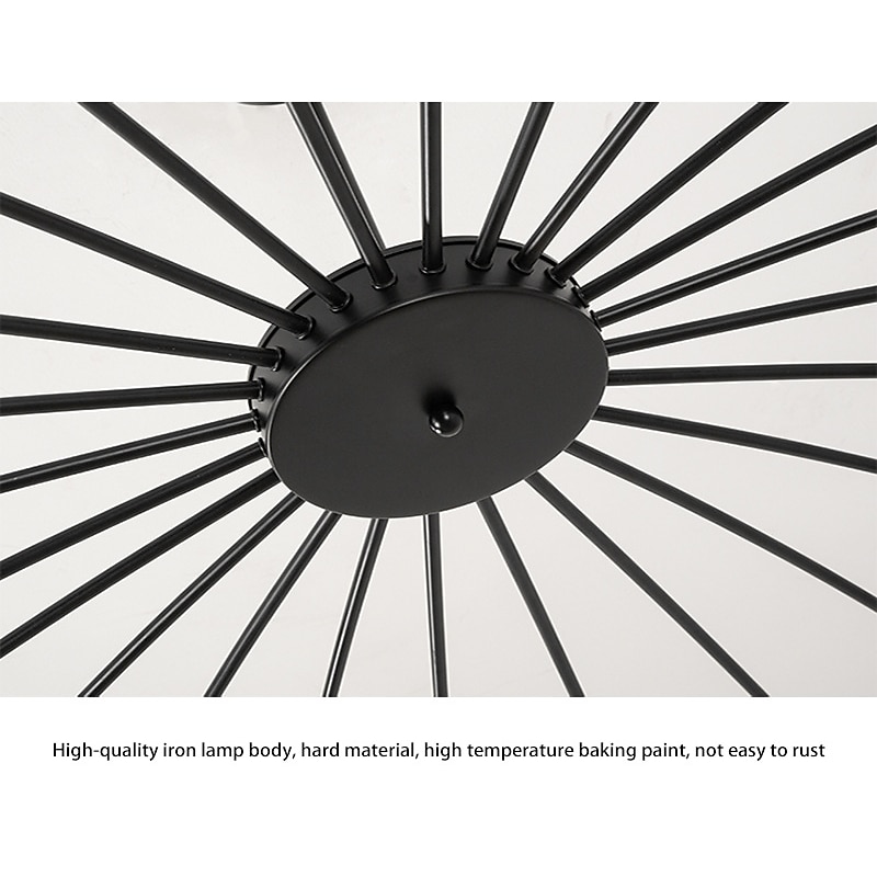 Sputnik Chandelier Metal  Chandelier 3 Color Light 12/15/18/24 Head Chandelier in Black for Bedroom,Living Room,Dining Room 85-265V4