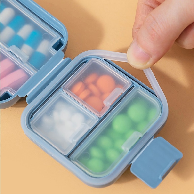1pc Portable Sealed Pill Storage Box, Compartment Portable Mini Pill Box, Travel Pill Case, Medicine Container2