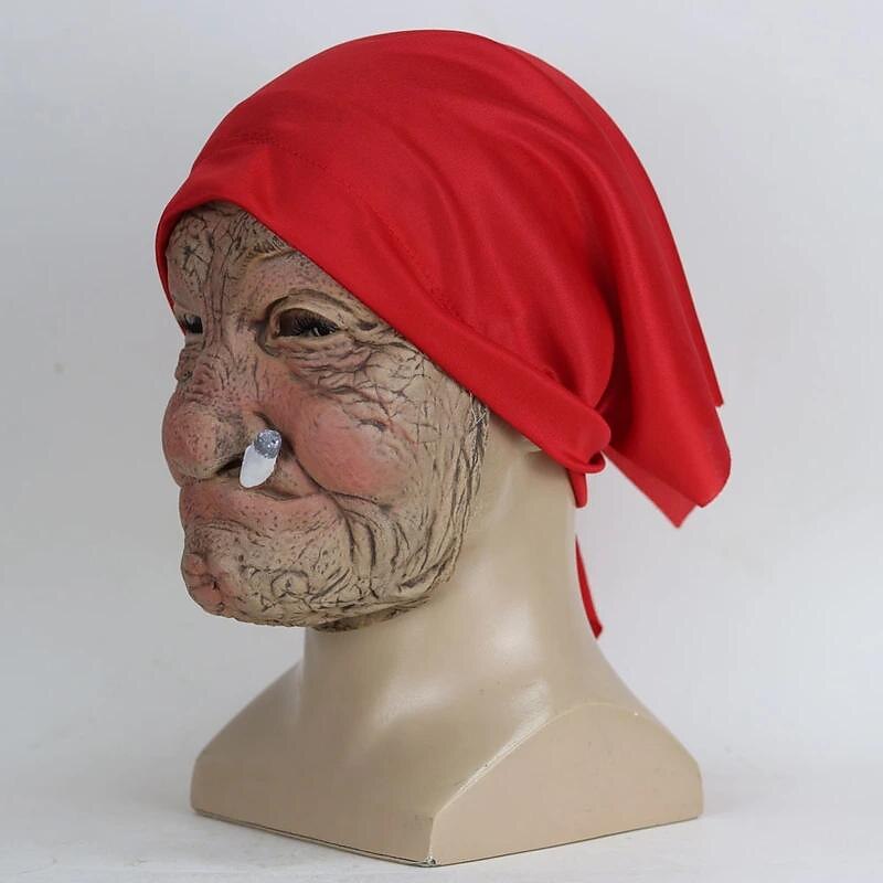 Halloween Latex face Covering Horror Head Covering Old Woman face Protection Latex Head Covering for Halloween Masquerade Carnival Costume Props3