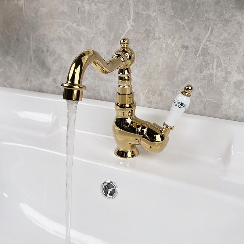 Bathroom Faucet Sink Mixer Basin Taps with Cold and Hot Hose, Deck Mounted Vessel Tap3