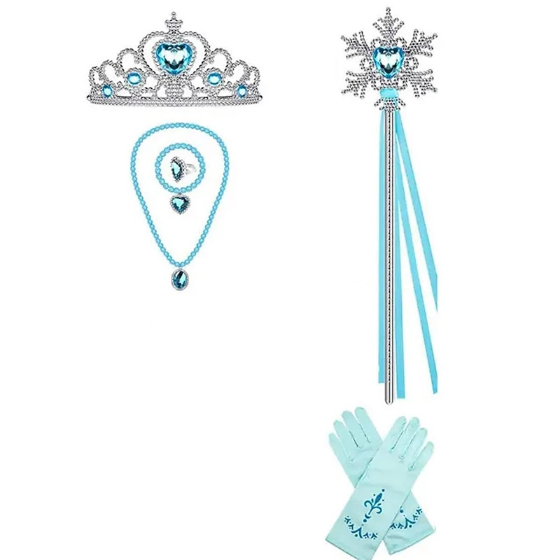 12 Pcs Set kids Elsa Cosplay Wig Long Blonde Princess Braided Wig White Girl Synthetic Wig for Anime Party Wig Cap Halloween Wigs3