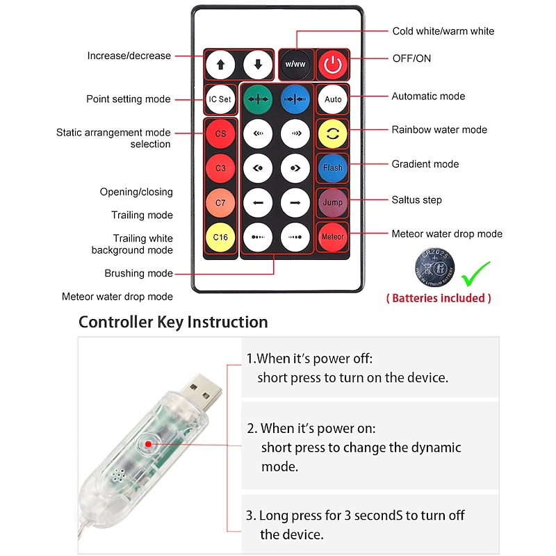 LED Light Strip RGB Magic Color APP Control Magic Light String LED Leather String Light Waterproof Christmas/Halloween Decorative Light for Family Room Living Room Outdoor Decoration3