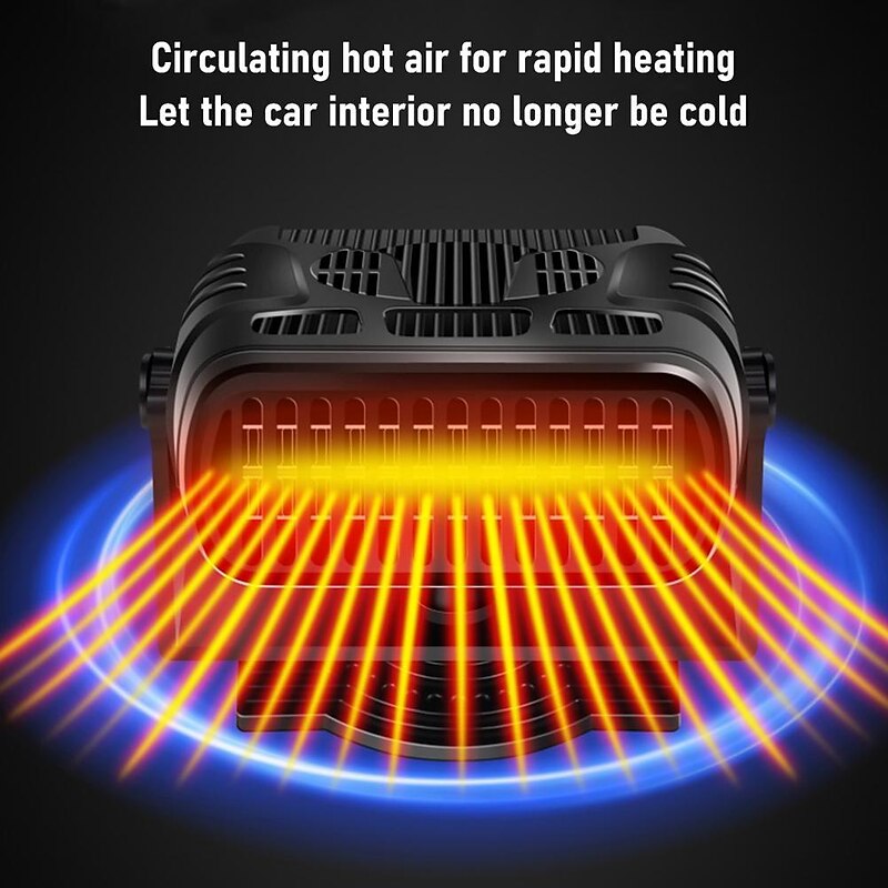 2 IN 1 Car Heater 12V/24V Electric Cooling Heating Fan Portable Electric Dryer Windshield Demister Defroster Fan Car Ornaments4