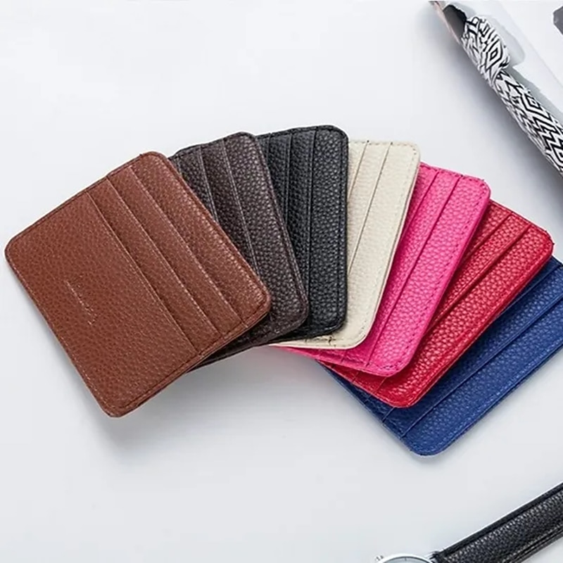 Fashion Ultra Slim Front Pocket Wallet Mens Wallet with 5 Card Slots Minimalist Travel Wallet Flip ID Window Slots for Driver License ID Cards Business Wallet slim2