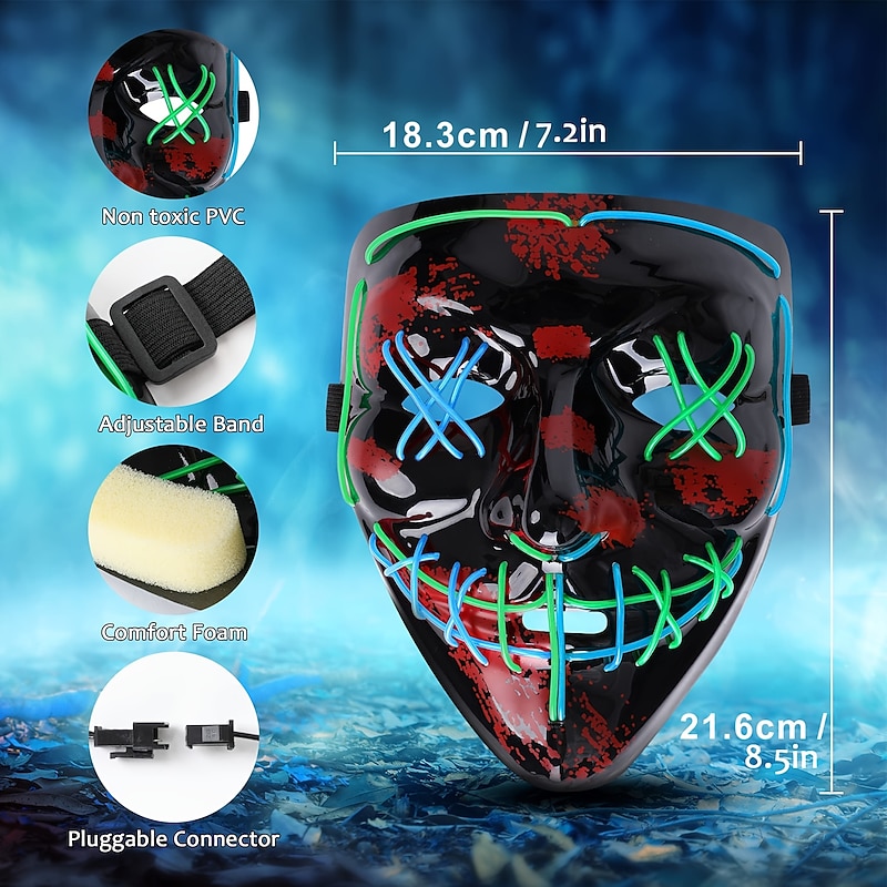 Joker Clown Halloween Halloween Props LED Mask V for Vendetta Carnival Mask Funny Halloween Adults' Men's Women's Halloween Carnival Mardi Gras Easy Halloween Costumes Dress Up2