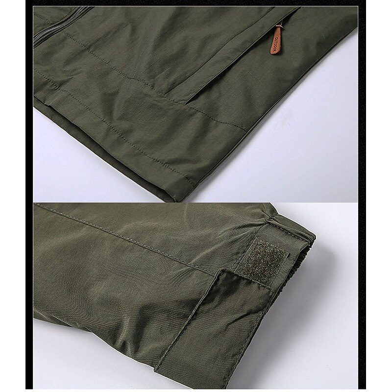 Men's Outdoor Jacket Tactical Jacket Windcheater Jacket Street Daily Waterproof Windproof Pocket Fall Solid Color Casual Turndown Regular Regular Fit Black Army Green Blue Khaki Gray Jacket4