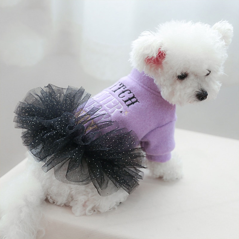 Dog Cat Dress Party Funny Breathable Soft Washable Comfortable Outdoor Halloween Casual Daily Dog Clothing for Bichon Frise Pomeranian Baby Pet Papillon Small
