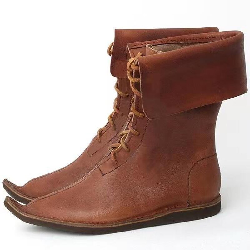 Retro Vintage Medieval Renaissance Shoes Masquerade Cosplay Viking Crusader Fancy Dress Men's Unisex Celtic Pirate Carnival Halloween Masquerade Shoes4