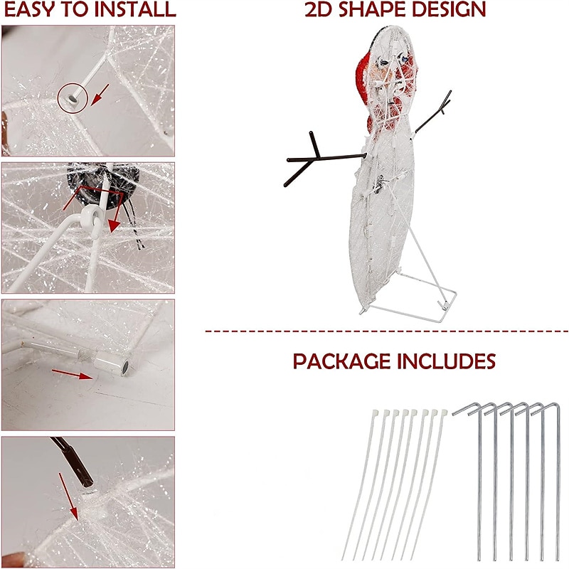 Battery Operated Christmas Lights Snowman Family Christmas Collapsible Snowman Outdoor Decoration Outdoor Lighted Snowman Christmas Yard Decorations4