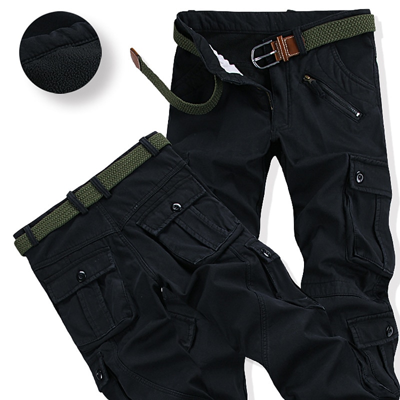 Men's Cargo Pants Cargo Trousers Combat Trousers Pocket Plain Comfort Breathable Outdoor Daily Going out Fashion Casual Black Army Green2