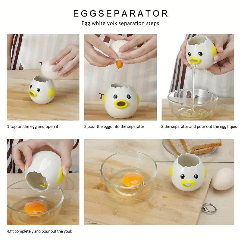 Easy-to-Use Ceramic Egg Separator for Perfectly Separated Yolks and Whites - Perfect for Baking and Kitchen Use3