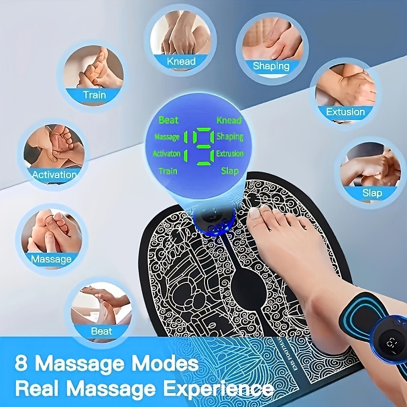 Rechargeable Electric Foot Massager - Improve Blood Circulation & Relax Muscles - Perfect Remote Control Pad For Men & Women3