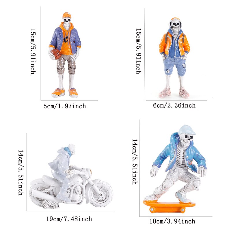 Halloween Skull Resin Figurine – Spooky Skeleton Decoration – Desktop Home Decoration, Garden Decor, and Crafts – Halloween Skeleton Resin Figurine for Home and Garden2