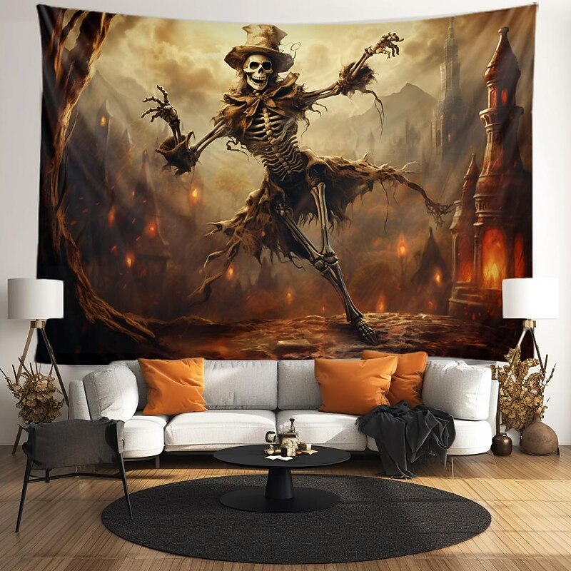 Skull Skeleton Hanging Tapestry Wall Art Large Tapestry Mural Decor Photograph Backdrop Blanket Curtain Home Bedroom Living Room Decorations2