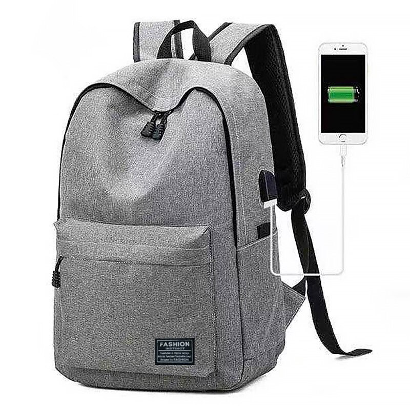 Men's Backpack School Bag Bookbag Commuter Backpack School Daily Solid Color Nylon Large Capacity Breathable Lightweight Zipper Black Grey3