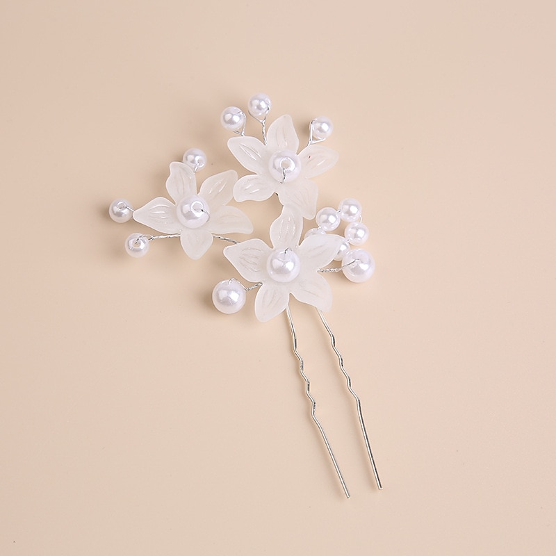 Crystal / Imitation Pearl / Acrylic Crown Tiaras / Hair Pin with 1 Piece Wedding / Special Occasion / Party / Evening Headpiece2