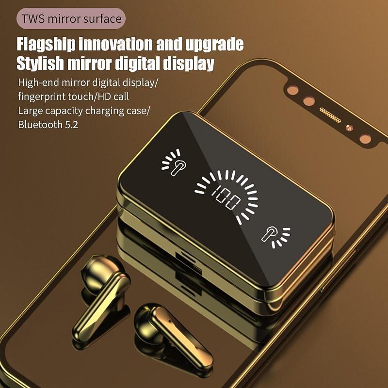 TWS Wireless Bluetooth Headset CVC8.0 Noise Reduction Bluetooth Earphones LED Display Fingerprint Touch Wireless Earbuds Waterproof Dual Headphones with Power Bank Charging Case4