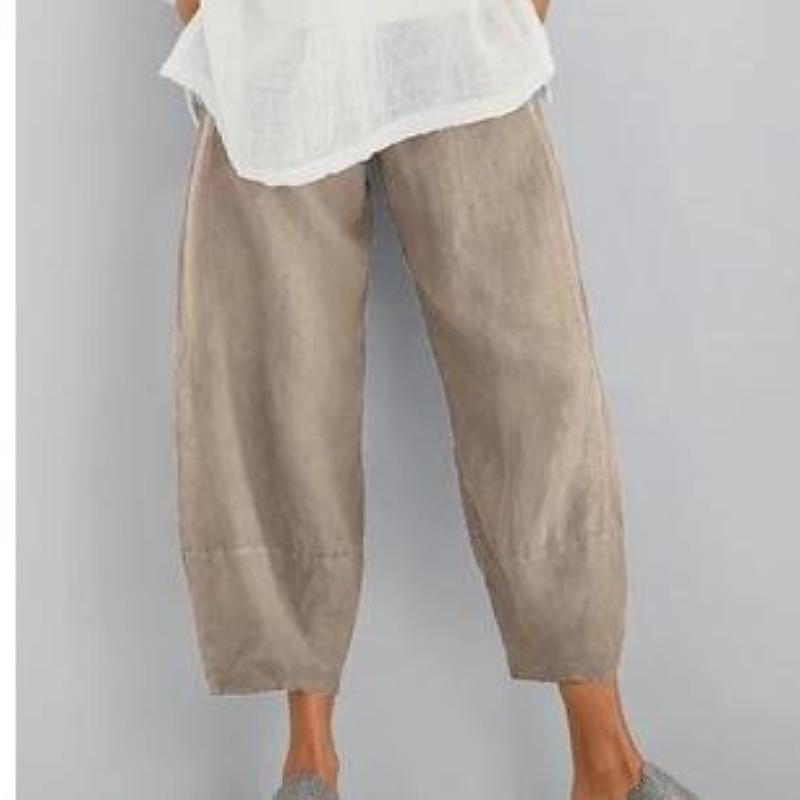 Women's Plus Size Chinos Capri shorts Baggy Pants Sporty Casual Chino Calf-Length Natural Solid Color Pocket Baggy Micro-elastic Vacation Daily Weekend Black Navy Blue Green khaki Spring Fall Regular2