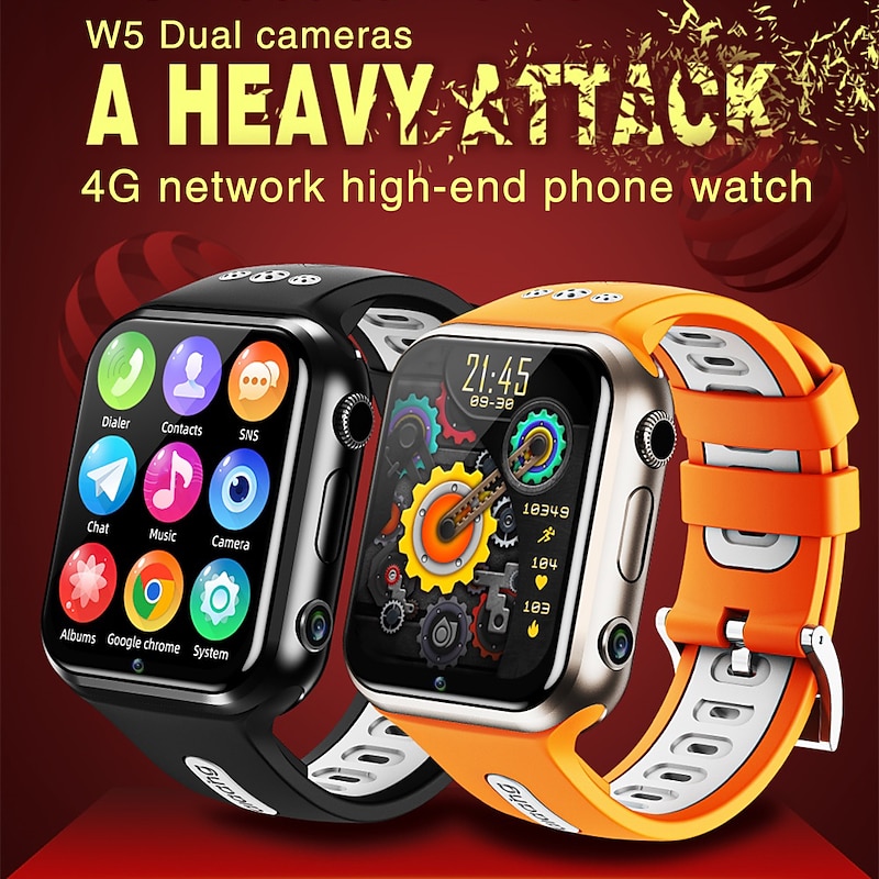 696 W5PRO Smart Watch 1.83 inch Kids Smartwatch Phone Bluetooth 4G Pedometer Call Reminder Alarm Clock Compatible with Android iOS Kid's GPS Hands-Free Calls with Camera IP 67 41mm Watch Case2