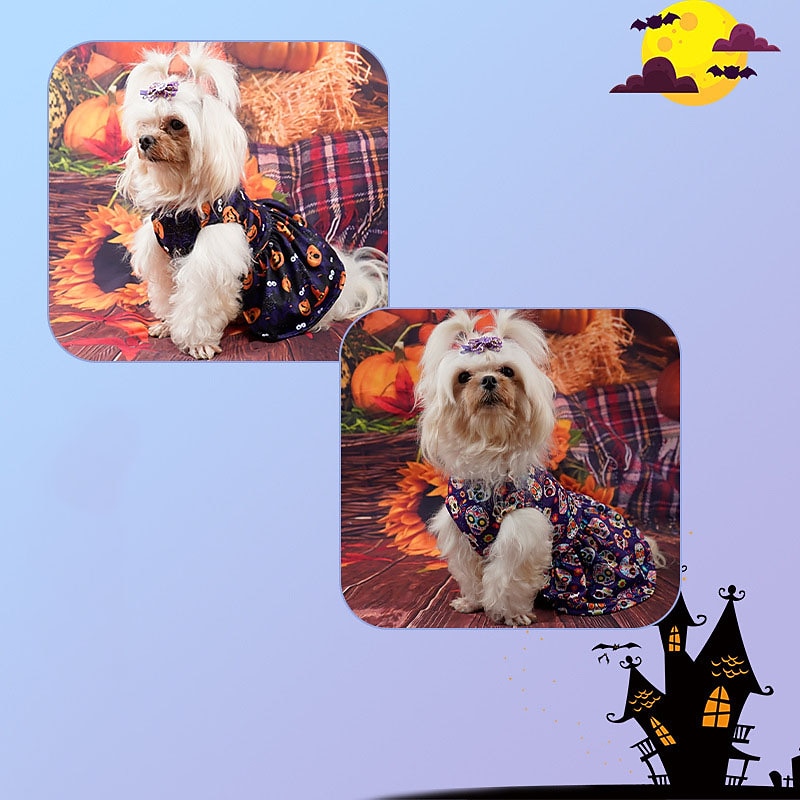 Dog Cat Sweatshirt Dress Dog Bandana Party Funny Winter Breathable Soft Washable Comfortable Outdoor Halloween Casual Daily Dog Clothing for Bichon Frise Pomeranian Baby Pet Papillon Small3