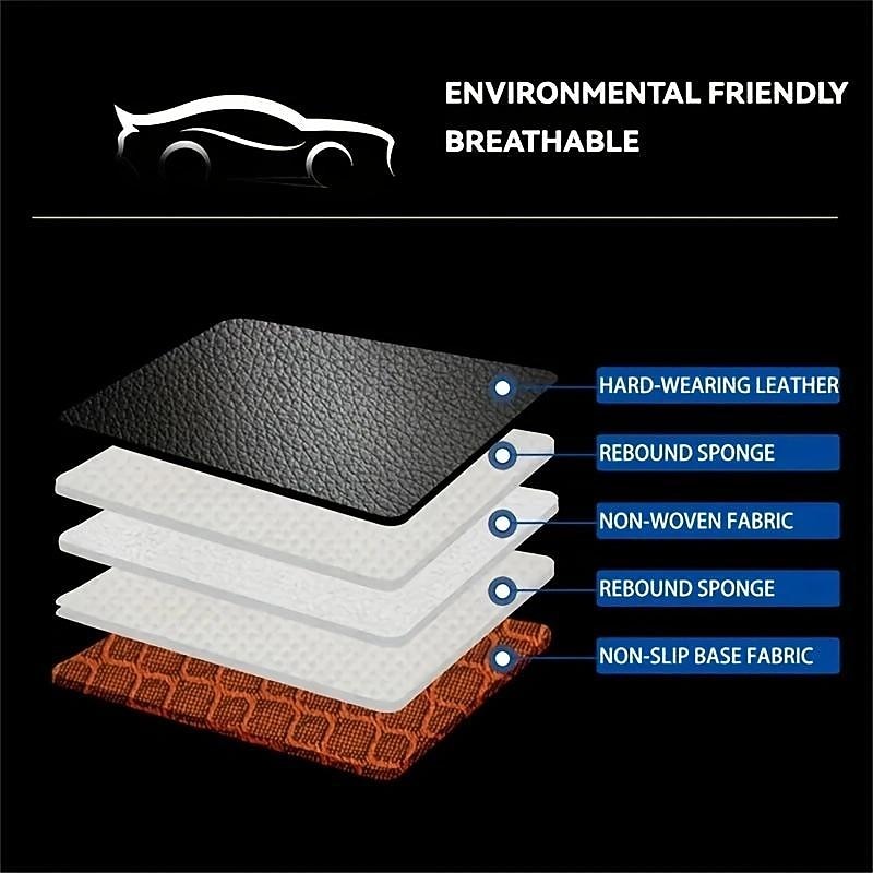 Upgrade Your Car with a Stylish PU Leather Seat Cover - Universal Fit Front Car Seat Cover PU Leather Seat Cushion Automobiles Seat Protector Universal Chair Pad Mat4