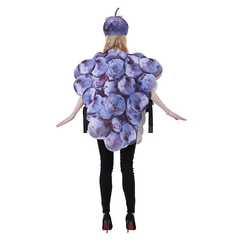 Fruit Grape Foodie Halloween Cosplay Costume Funny Costumes Carnival Costume Funny Costume Adults' Men's Women's Carnival Masquerade Mardi Gras Performance Party Easy Halloween Costumes Dress Up4