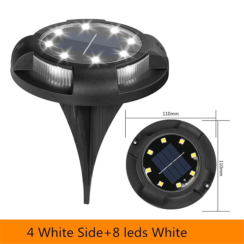 LED Solar Ground Light Outdoor Waterproof Garden Decoration Light Landscape Lawn Pathway Stairs Buried Deck Lights 12 LEDs3