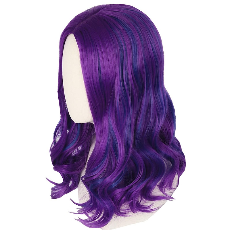 Purple Mixed Blue Wigs for Kids Girls Mal wig Carnival Costume Cosplay Wig Halloween Wigs