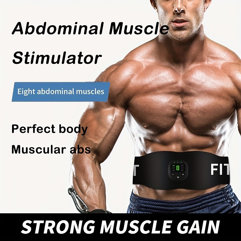 1 Set Abdominal Muscle Stimulator Muscle Toner Portable Electric EMS Muscle Trainer Intelligent Wireless Fitness Device For Men And Women Abdominal Home Office Exercise Abdominal Muscle Exerciser