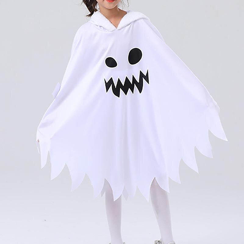 Kids Girls' Halloween Cape Cartoon Fashion Performance Coat Outerwear 3-12 Years Fall White3