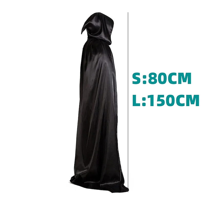 Halloween Loose Hooded Cape Adult Women Men Unisex Long Cloak Black Costume Dress Coats Gifts Children Adult for Halloween Party2