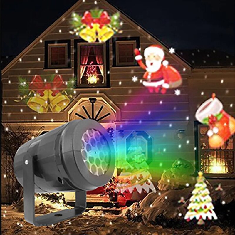 16 Pattern Christmas Projection Lights USB Plug Christmas Wedding Festival Indoor and Outdoor Courtyard Garden Decorative Lights