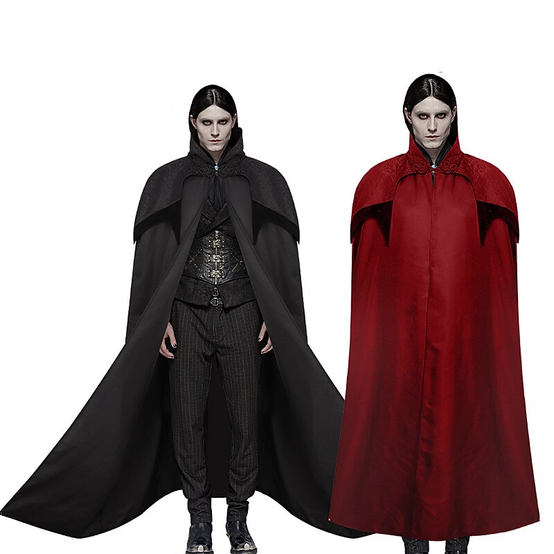 Dracula Vampire Cloak Medieval Cape Stand Collar Bat Vintage Punk & Gothic Men's Women's Cosplay Costume Halloween Carnival Party2