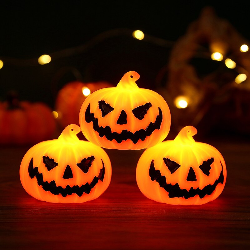 3/6pcs Halloween Decorations LED Pumpkin Lantern Jack O Lantern LED Atmosphere Decor Light Halloween Party Bar Home Ornaments3