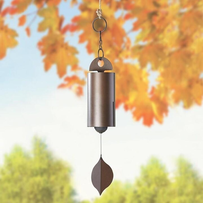 The Deep Resonance Serenity Bell, Heroic Windbell, Outdoor Wind Chime Garden Decoration, Retro Metal Leaves Wind Chime