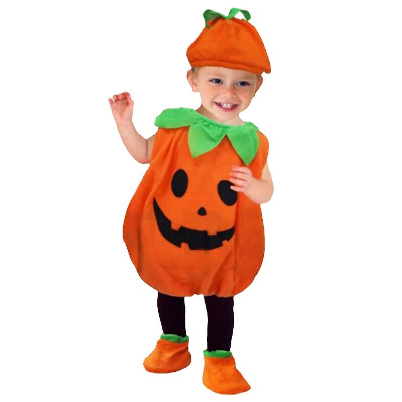 Kids Girls' Dress Pumpkin Halloween pumpkin Sleeveless Performance Outdoor Casual Adorable Casual Costume Polyester Knee-length Casual Dress Fall Winter 3-10 Years Orange2