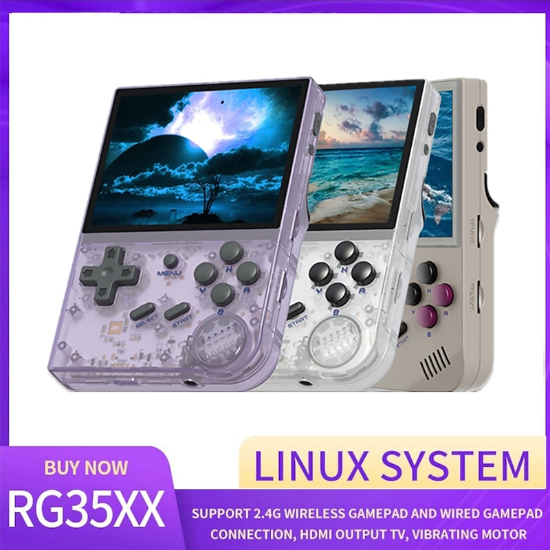 ANBERNIC RG35XX Retro Handheld Game Console Linux System 3.5 Inch IPS Screen Portable Pocket Video Player 10000+ Games Boy Gift, Christmas Birthday Party Gifts for Friends and2