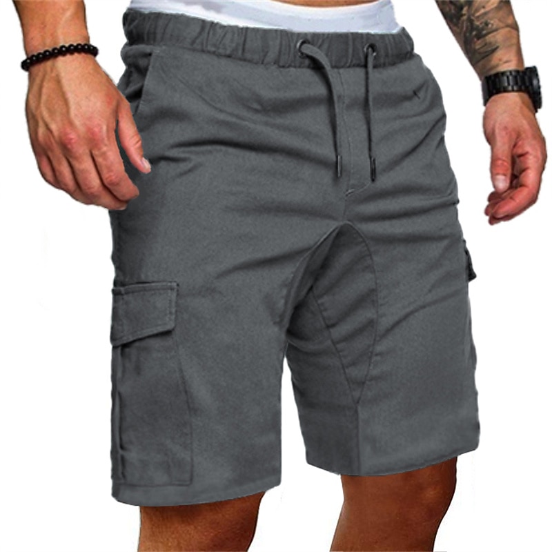 Men's Cargo Shorts Bermuda shorts Casual Shorts Drawstring Plain Comfort Breathable Casual Daily Holiday Fashion Classic Style Black Army Green4