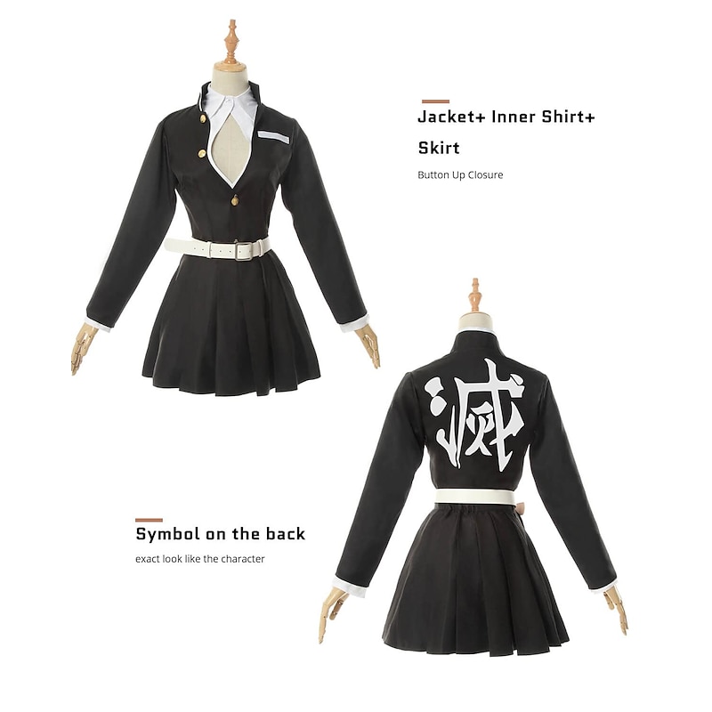 Kanroji Mitsuri Anime Cosplay Suits Cosplay Wigs Halloween Carnival For Women's Girls' Kid's Adults'2