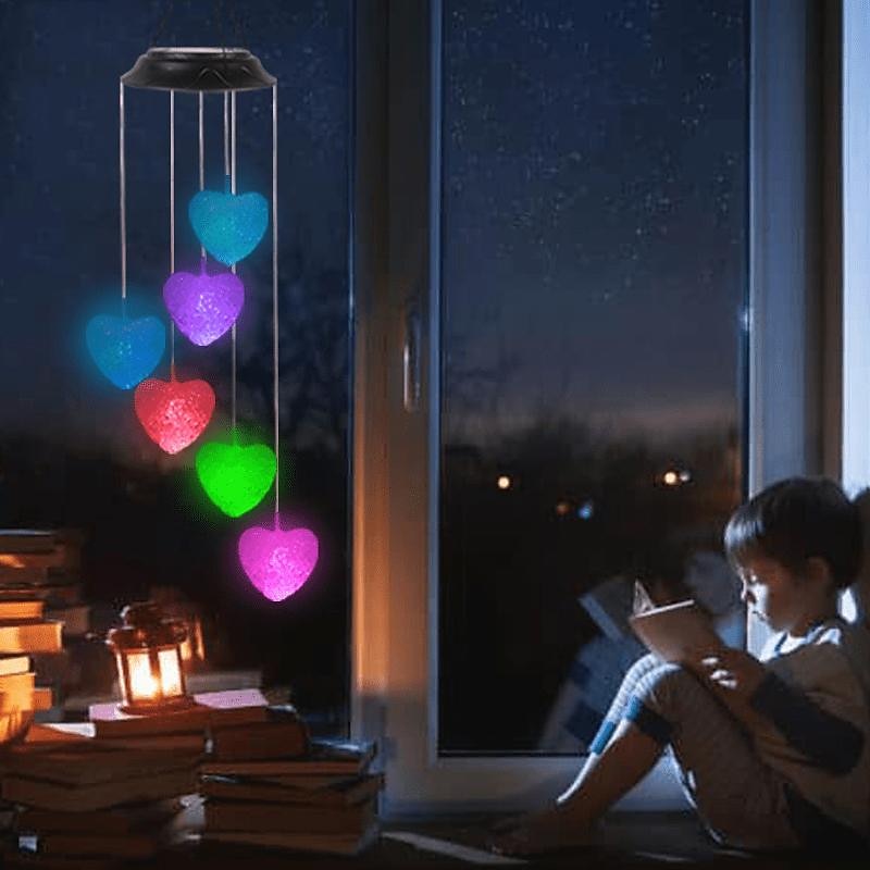 Solar Wind Chime Love Heart Lamp Outdoor Lights for Color Changing for Outdoor Balcony Garden Path Living Room Bedroom Chandelier Decoration4