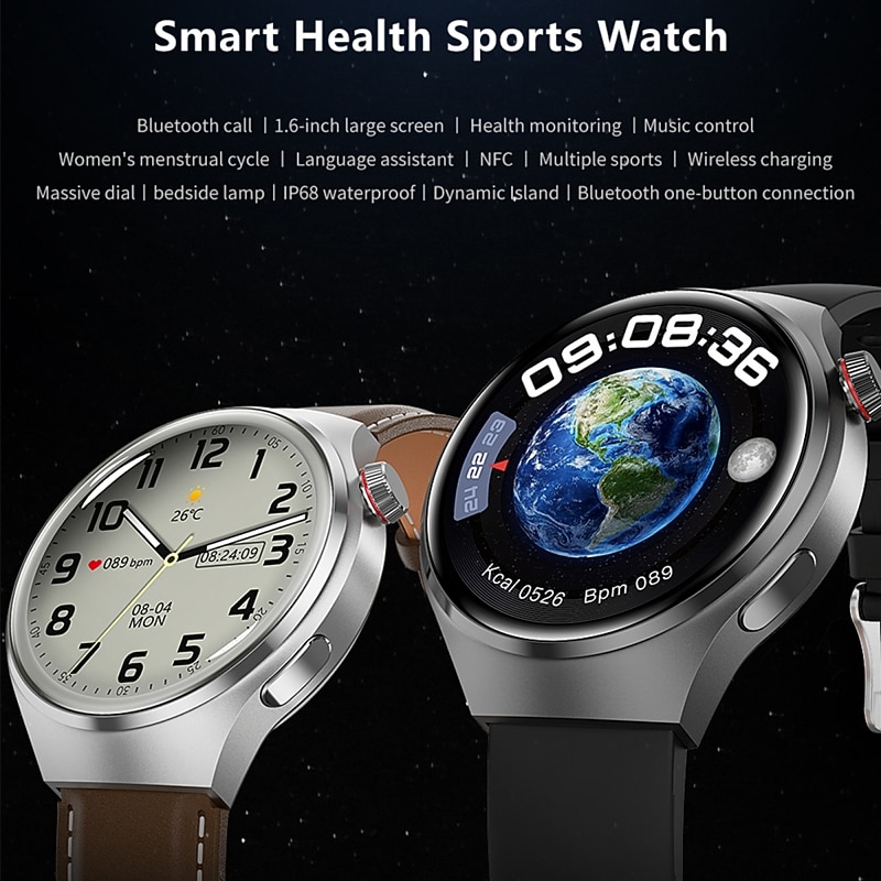GT4 Pro Smart Watch 1.54“ AMOLED HD Screen Sport Bluetooth Call NFC Compass GPS Men Women Business Waterproof Smartwatch Activity Tracker Compatible with Android iOS3