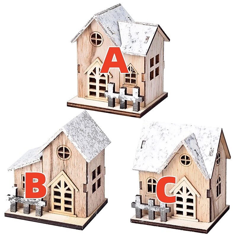 Christmas LED Light Wooden House Luminous Cabin Merry Christmas Decorations for Home DIY Xmas Tree Ornaments Kids Gifts New Year2