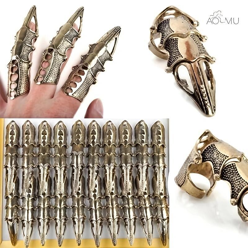 Gothic Punk Spike Armor Rings: Add Edge to Your Look with Hinged Knuckle Joints2